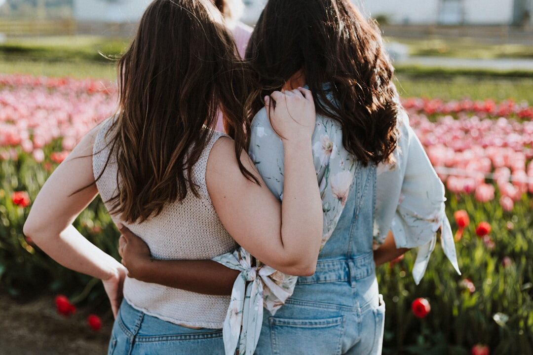 two people hugging
